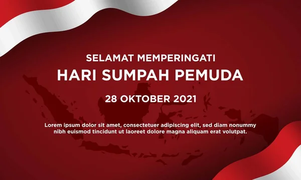 Indonesia Youth Pledge Day Background Ilustrasi Vektor - Stok Vektor