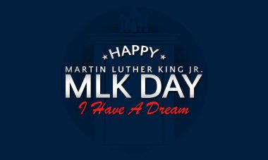 Amerika Birleşik Devletleri MLK Günü 'nüz kutlu olsun. Arkaplan, Sancak, Poster, Tebrik Kartı. 
