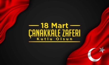 Çanakkale Zafer Günü Arkaplan Tasarımı. Vektör İllüstrasyonu.