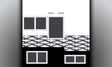 Minimalist Mutfak Kümesinin Vektör İllüstrasyonu.