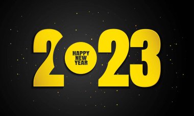 2023 Mutlu Yıllar Geçmiş Tasarımı. Vektör İllüstrasyonu.