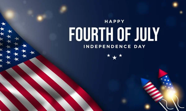 États Unis Independence Day Background Design Juillet — Image vectorielle