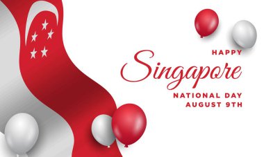 Singapur Ulusal Günü Arkaplan Tasarımı.