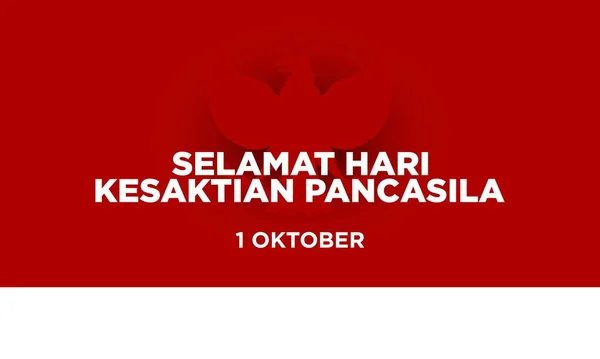 Indonesian Holiday Pancasila Day Illustration Terjemahan Oktober Selamat Hari Pancasila - Stok Vektor