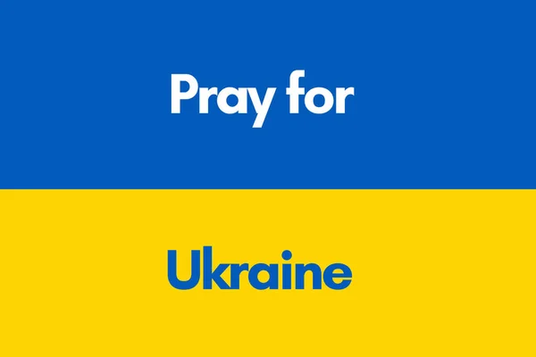 为乌克兰祈祷 对俄国的战争第三次世界大战的风险 乌克兰国旗 — 图库照片