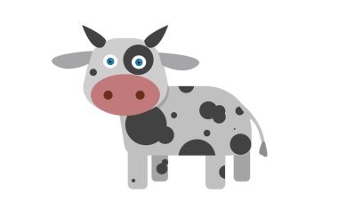 Sevimli çizgi film benekli inek çizimi