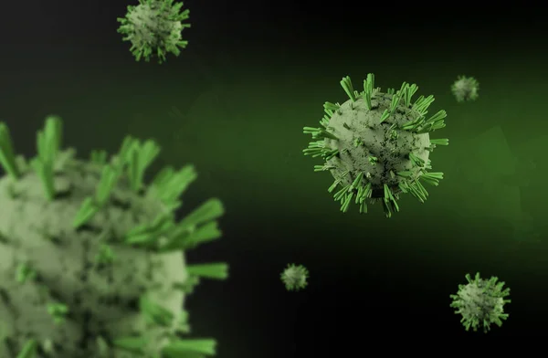 Covid Зеленые Коронавирусные Клетки — стоковое фото