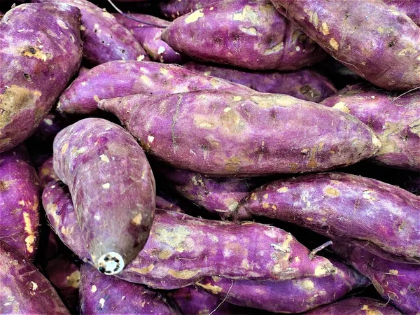 Kentang Manis Sayur Akar Gambar Penuh Konsep Makanan — Stok Foto