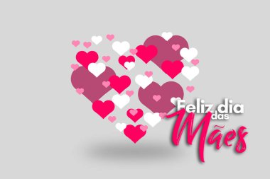 Anneler Günü, kalpli tatil kartı. 