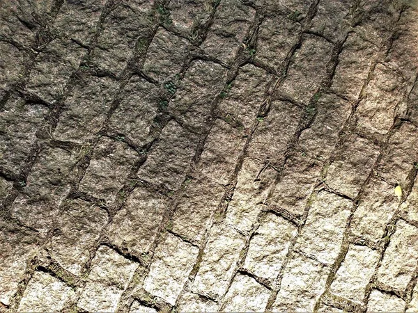 Cegły Ziemi Nawierzchni Drogi Pełne Tło Ramki — Zdjęcie stockowe