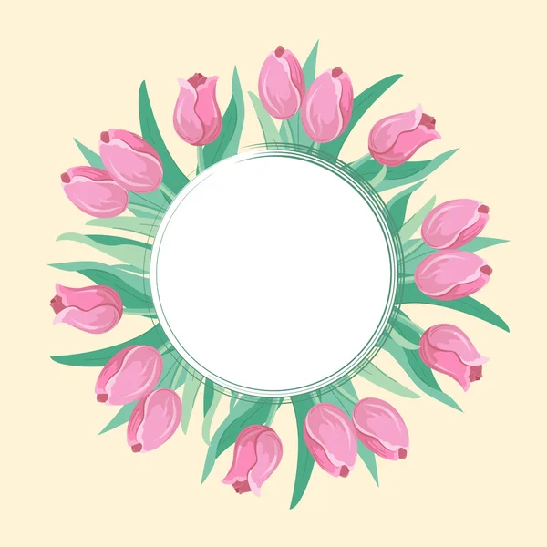 Kaart bloemen tulpen — Stockvector