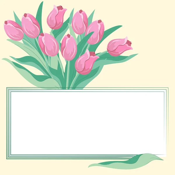 Baner z tulipanami — Wektor stockowy