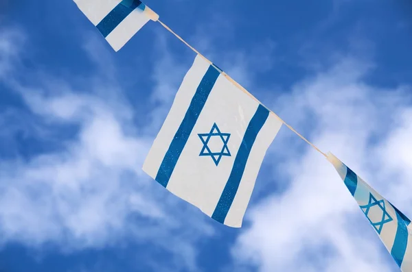 Izraelské vlajky na den nezávislosti — Stock fotografie
