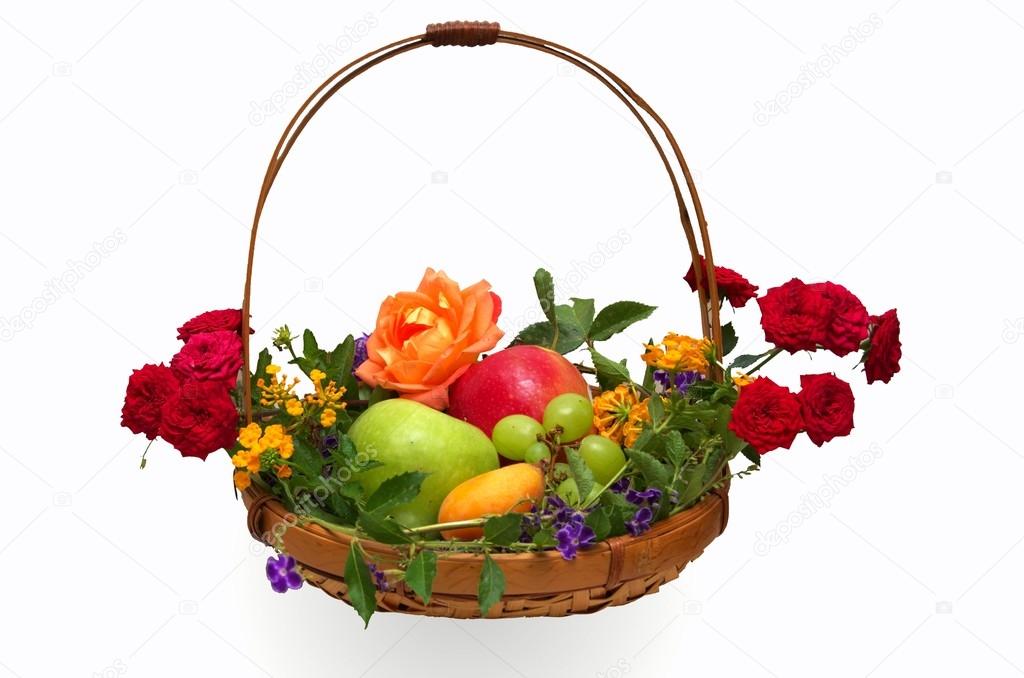  Basket of Fruit and Flowers 