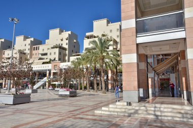 Contemporary outdoor shopping center in Kfar Saba, Israel clipart