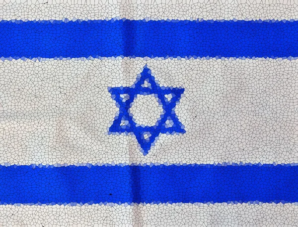 Stained glass Israel Flag on Independence Day — Stock Photo, Image
