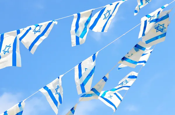 Drapeaux d'Israël le jour de l'indépendance — Photo