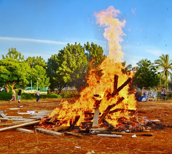 Lag Baomer vreugdevuren in Israël — Stockfoto