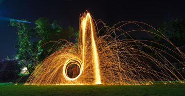 Steel wool light painting clipart