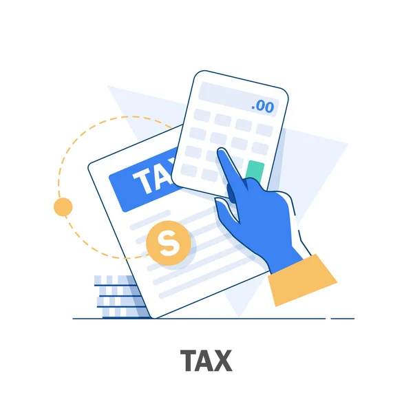 概念税的支付 数据分析 文书工作 平面设计图标矢量说明 — 图库矢量图片