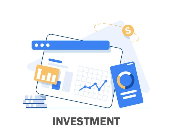 Επένδυση Έννοια Banner Ανάλυση Χρηματοοικονομικός Σχεδιασμός Ανάλυση Δεδομένων Έννοια Επιχειρηματική — Διανυσματικό Αρχείο