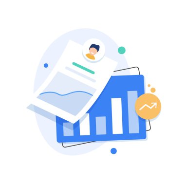 Kişisel bilgi veri simgesi vektör illüstrasyonu izole edilmiş, düz çizgi film biçimi kullanıcı veya profil