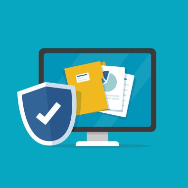 Özel kilit, elektronik güvenlik doktoru veri asma kilidi sembolü ile çevrimiçi güvenli belge erişimi