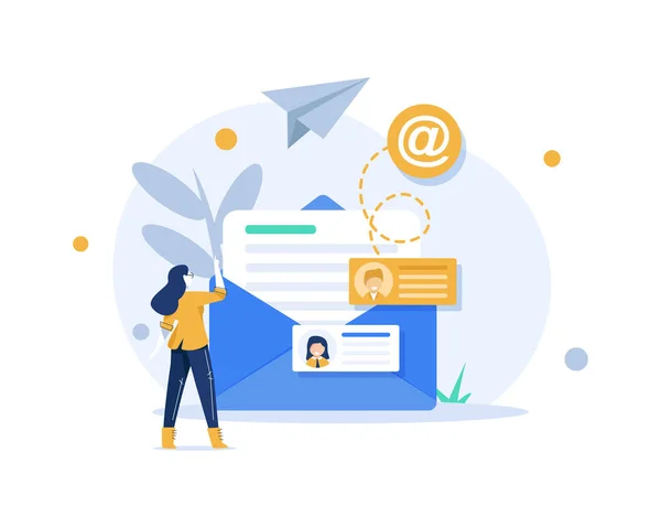 Email Mensagens Campanha Mail Marketing Processo Trabalho Nova Mensagem Mail — Vetor de Stock
