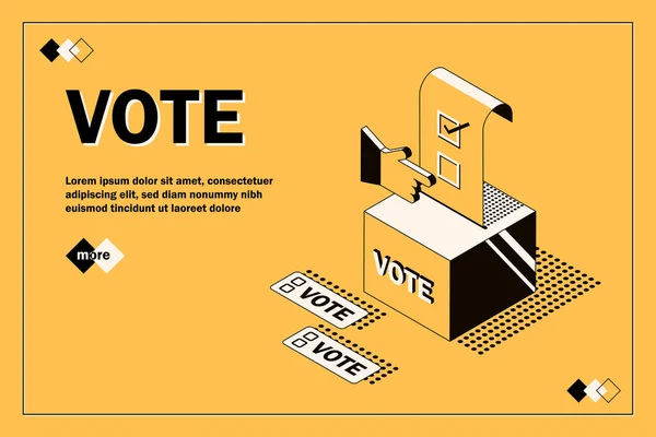 Sätter Röstsedeln Valurnan Röstnings Och Valkoncept — Stock vektor