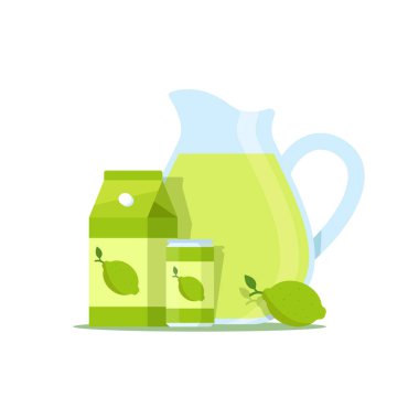 Beyaz Arkaplan, Meyve Suyu ve Meyve Smoothie 'de Limonata, Plastik Kupa ve Cam Kupa İzole Edildi