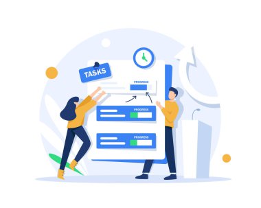 Task management abstract concept vector,Project manager tool, business software, productivity online platform, task management application