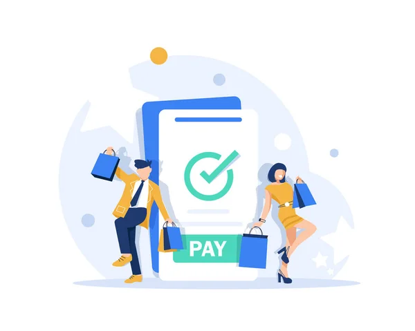 Concept Online Commerce Mobile App Payment Credit Card Web Banking — Image vectorielle