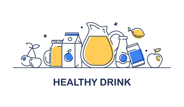 Healthy Drink Flat Design Icon Vector Illustration — Vector de stock