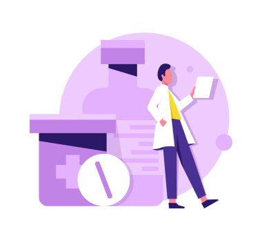 Tıbbi açılış sayfası. Çeşitli doktorlar ile online klinik danışın. Sağlık vektör kavramı. Tıp doktoru, klinik danışma web sayfası, tıp hastanesi illüstrasyon
