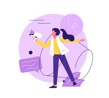 Sosyal medya topluluğu duyurusu ve internet pazarlama hoparlörü tanıtımı