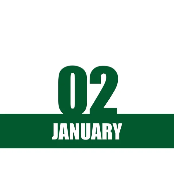 January 2Th Day Month Calendar Date Green Numbers Stripe White — Stock Photo, Image