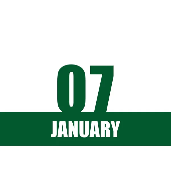 Janeiro Sétimo Dia Mês Data Calendário Números Verdes Listra Com — Fotografia de Stock