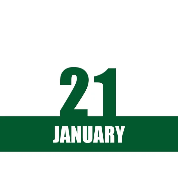 Janvier 21E Jour Mois Date Calendrier Numéros Verts Bande Avec — Photo