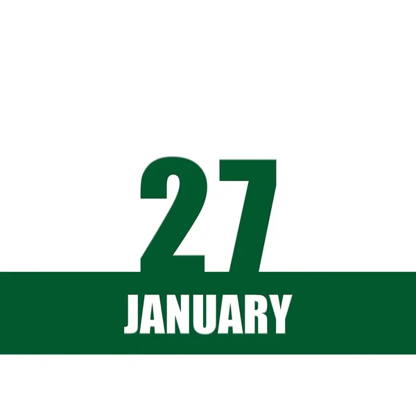 Січня День Місяця Дата Календаря Зелені Номери Смуга Білим Текстом — стокове фото