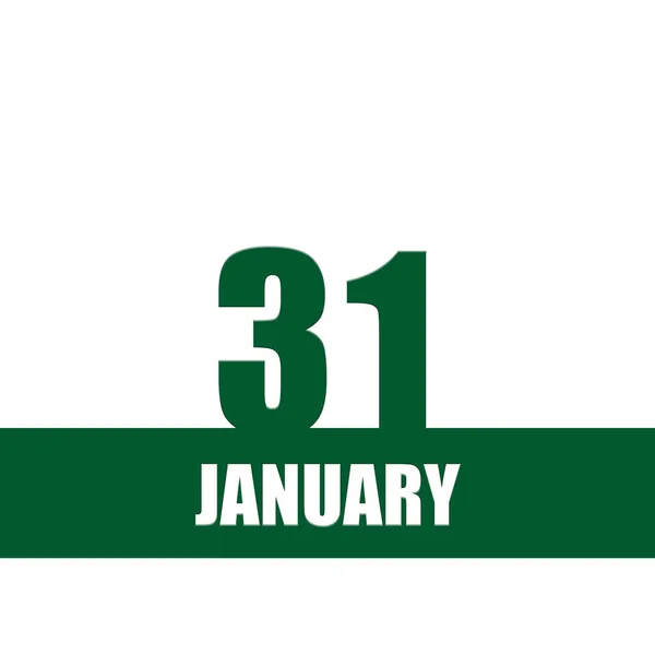 Ιανουαρίου 31Η Ημέρα Του Μήνα Ημερολόγιο Πράσινοι Αριθμοί Και Ρίγα — Φωτογραφία Αρχείου