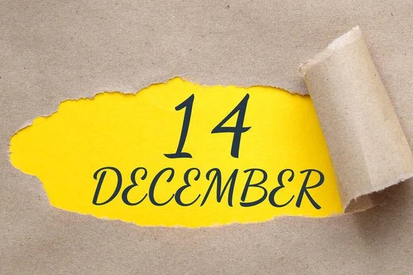Dicembre 14Esimo Giorno Del Mese Data Del Calendario Foro Carta — Foto Stock