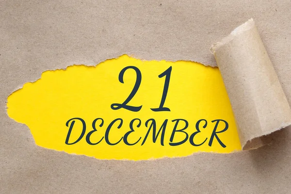 Dicembre 21Esimo Giorno Del Mese Data Del Calendario Foro Carta — Foto Stock