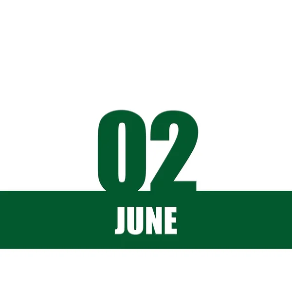 June 2Th Day Month Calendar Date Green Numbers Stripe White — Stock Photo, Image