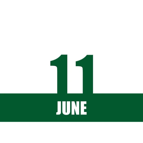 Junho 11O Dia Mês Data Calendário Números Verdes Listra Com — Fotografia de Stock