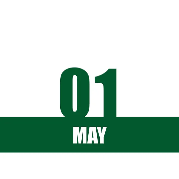 May 1Th Day Month Calendar Date Green Numbers Stripe White — Stock Photo, Image