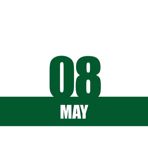 May 8Th Day Month Calendar Date Green Numbers Stripe White — Stock Photo, Image