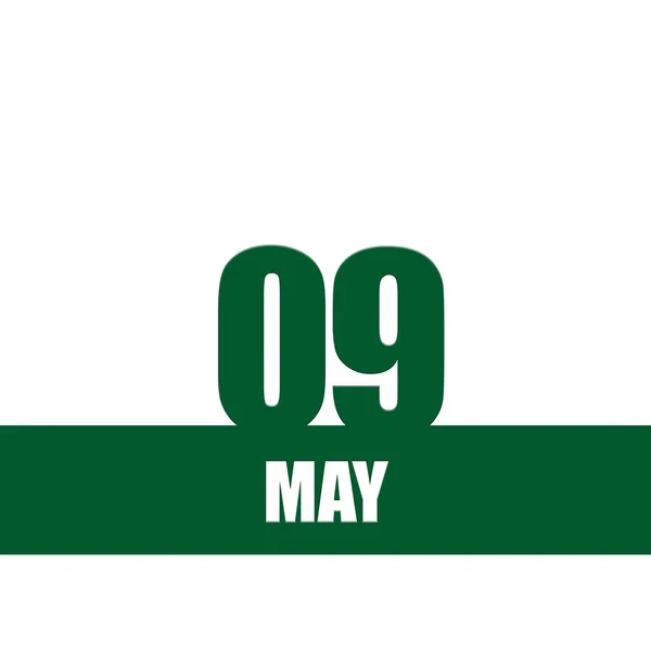 Mai 9Ème Jour Mois Date Calendrier Numéros Verts Bande Avec — Photo