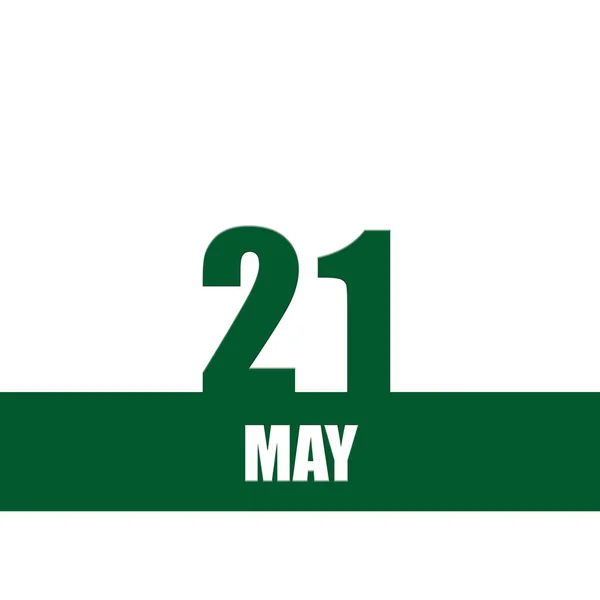 Mei 21E Dag Van Maand Kalenderdatum Groene Nummers Streep Met — Stockfoto