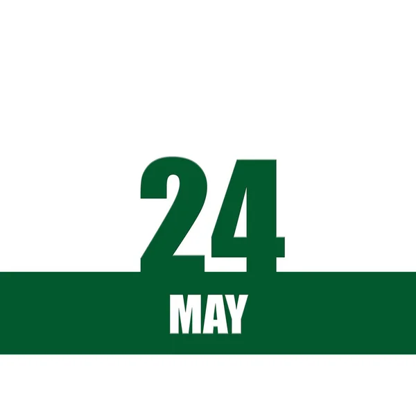 Mai 24E Jour Mois Date Calendrier Numéros Verts Bande Avec — Photo
