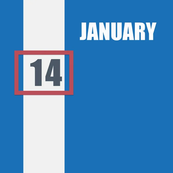 Ιανουαρίου 14Η Ημέρα Του Μήνα Ημερολόγιο Μπλε Φόντο Λευκή Ρίγα — Φωτογραφία Αρχείου